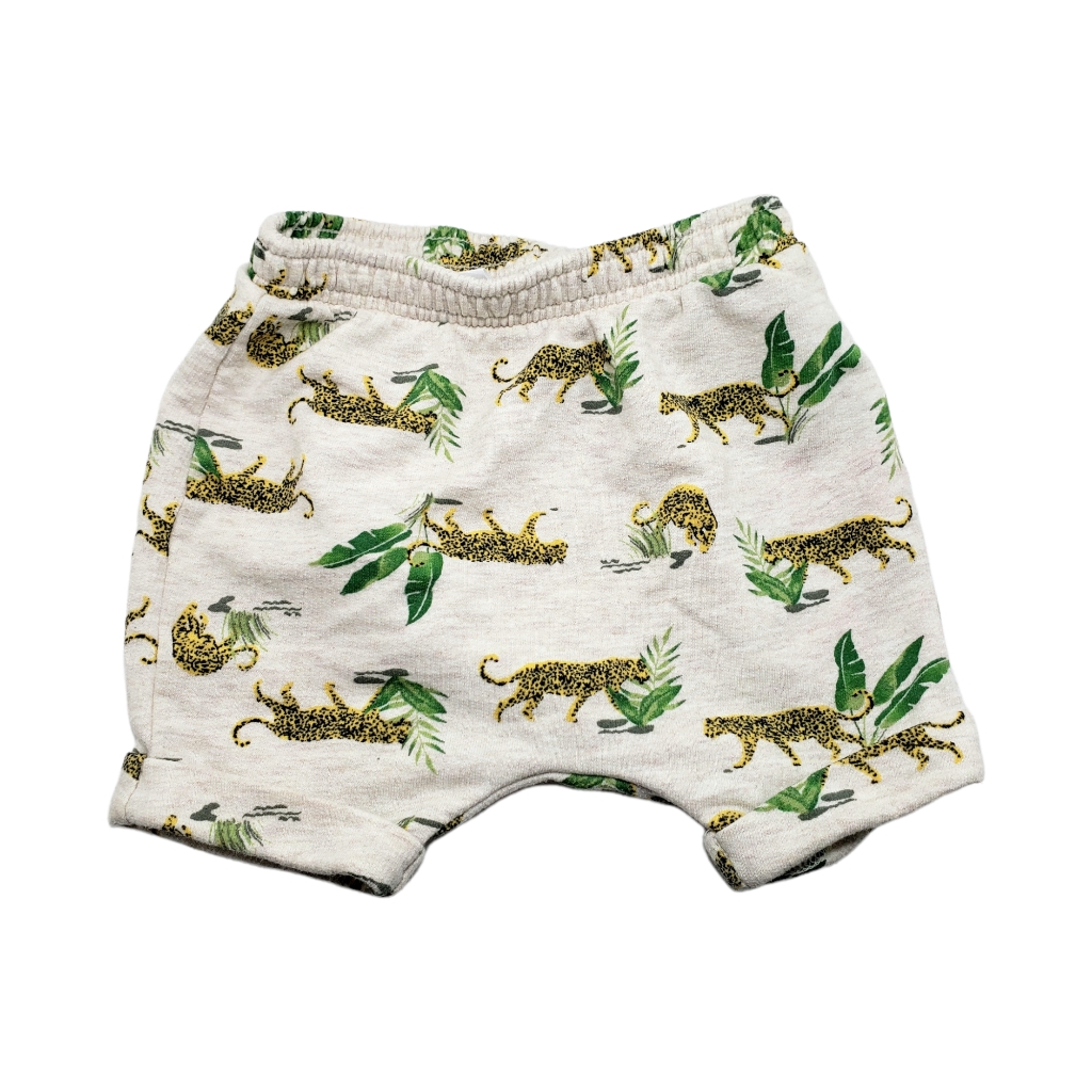 Old Navy Baby Cheetah Shorts Heathered Cream Beige Size 6-12m